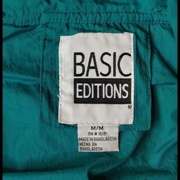 VINTAGE  Basic Edition Windbreaker Jacket Teal - Picture 4 of 4